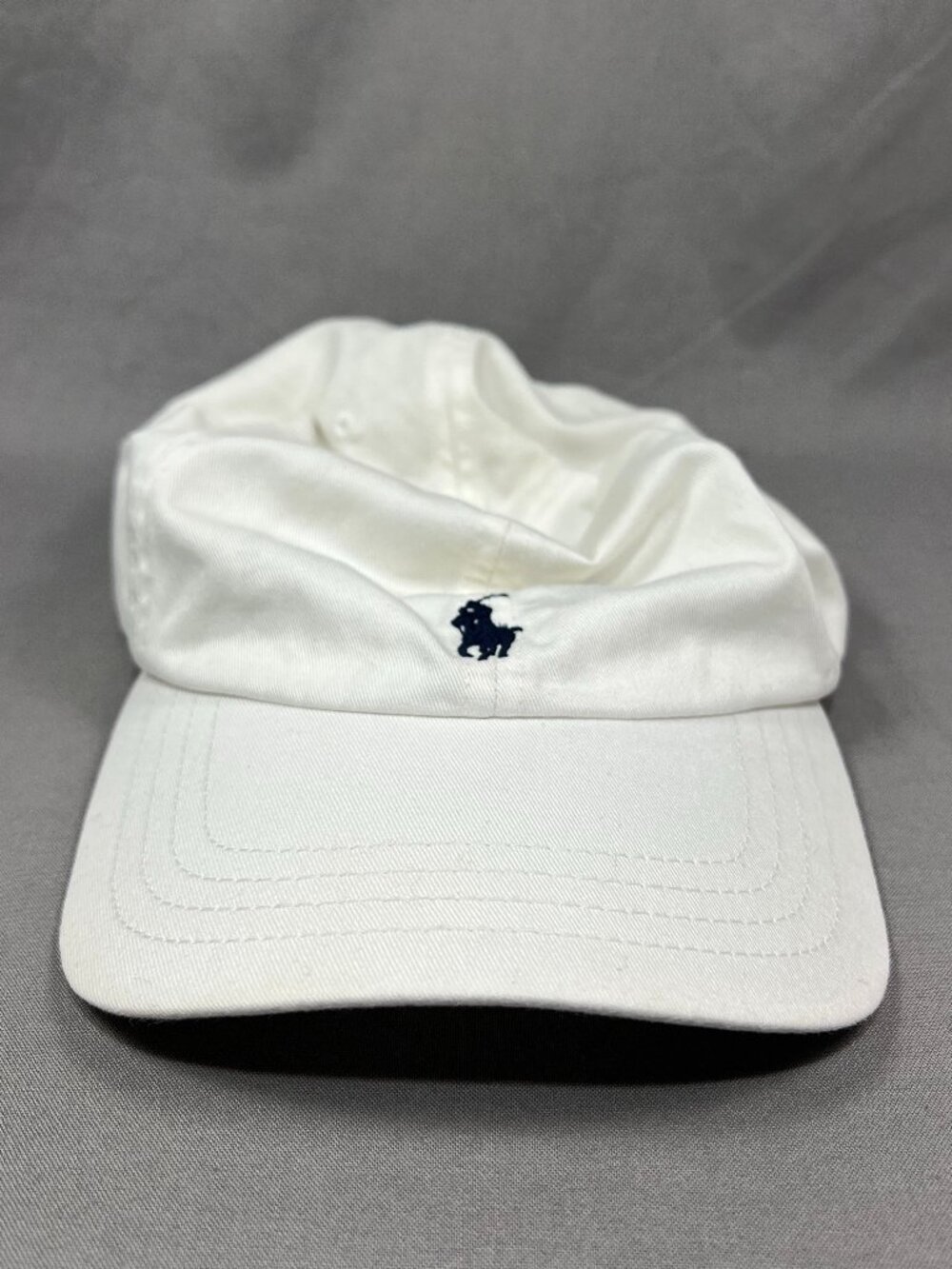 Polo Ralph Lauren Strapback Hat Adjustable White Navy Pony Dad Youth Kids 8-20 - Picture 8 of 16